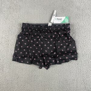 VS Pink Women's XS Black Pink Lyocell Polyester Silky Sleep Boxy Pajama Shorts